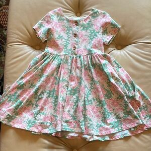 Sweethoney Floral Kids Dress in Pink and Green